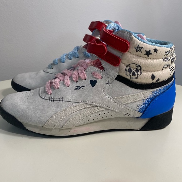 Reebok Freestyle High Harley Quinn DC Comics Sneaker Shoes Women’s Size 7.5‎ - Picture 2 of 12